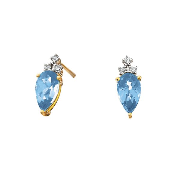 14K Yellow Blue Topaz Earrings David Mann, Jeweler Geneseo, NY