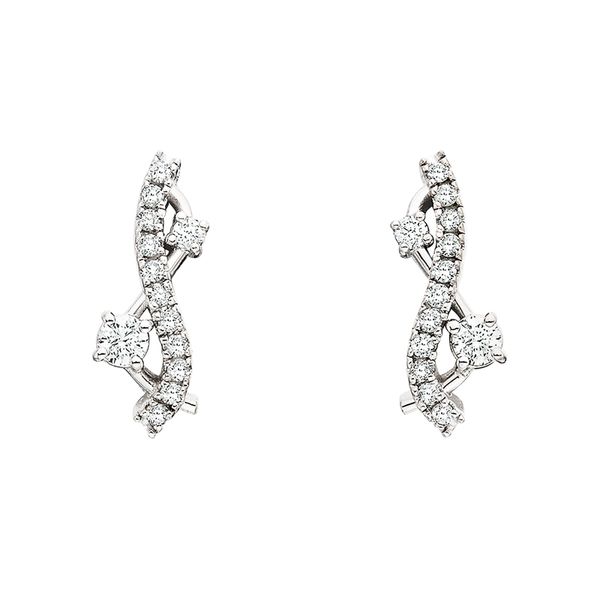 14K White Diamond Weave Earrings Nesemann's Diamond Center Plymouth, WI