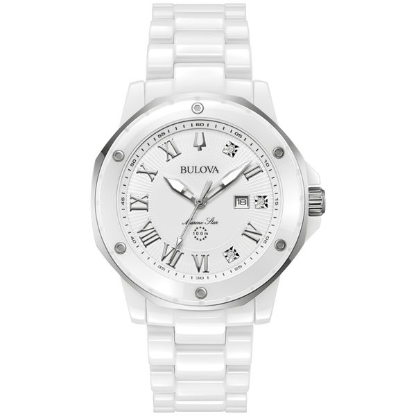 BULOVA Performance Ladies Stainless Steel & Ceramic D'Errico Jewelry Scarsdale, NY