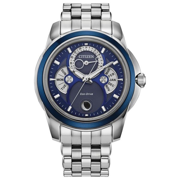 citizen classic dress watch Citizen Men's Classic Collection Stainless Steel Watch with Blue Dial & Black Leather Strap