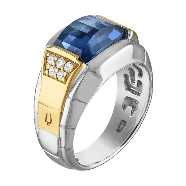 925 TT .10CTW/ CR BLUE SAPP RING Image 2 Branham's Jewelry East Tawas, MI