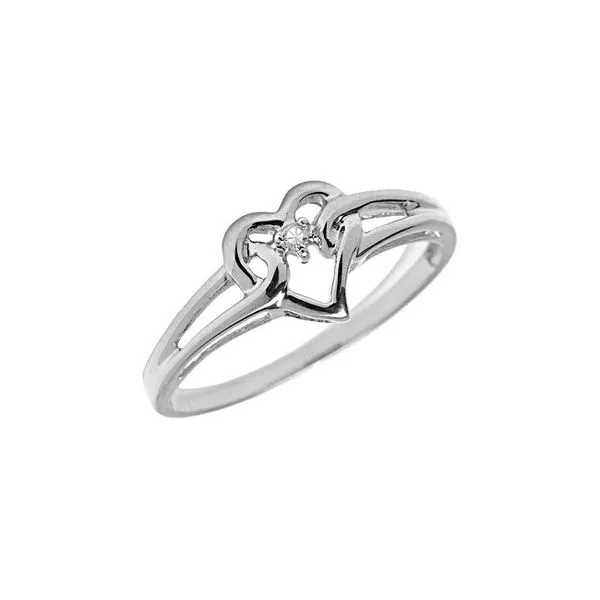 10k white deals gold heart ring