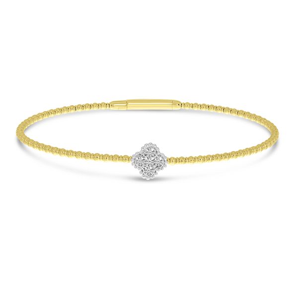 14K Yellow Gold Two-Tone Clover Flexible Bracelet LeeBrant Jewelry & Watch Co Sandy Springs, GA
