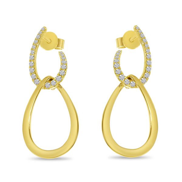 14K Yellow Gold Diamond Gold Double Link Earrings Lake Oswego Jewelers Lake Oswego, OR