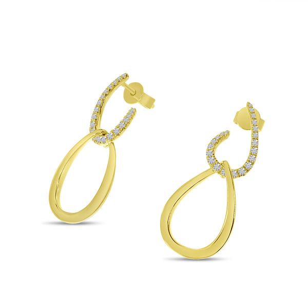 14K Yellow Gold Diamond Gold Double Link Earrings Image 2 Glatz Jewelry Aliquippa, PA