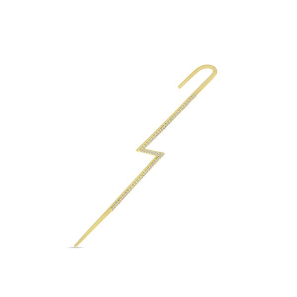 14K Yellow Gold Diamond Lightning Bolt Pin Earring Image 3 Jimmy Smith Jewelers Decatur, AL
