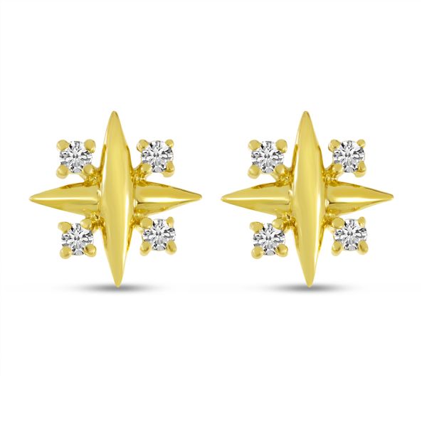 14K Yellow Gold Diamond X Post Earrings Moseley Diamond Showcase Inc Columbia, SC