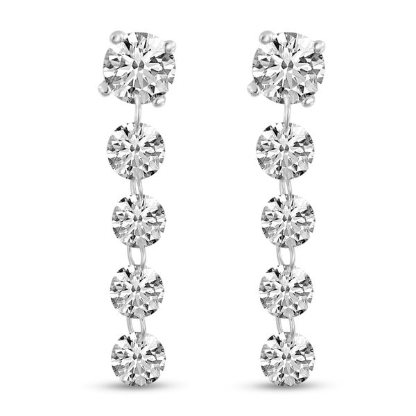 14K White Gold Dashing Diamonds Drop Earrings Image 2 Lake Oswego Jewelers Lake Oswego, OR