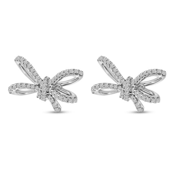 14K White Gold Diamond Bow Stud Earrings E11155W, Lennon's W.B. Wilcox  Jewelers