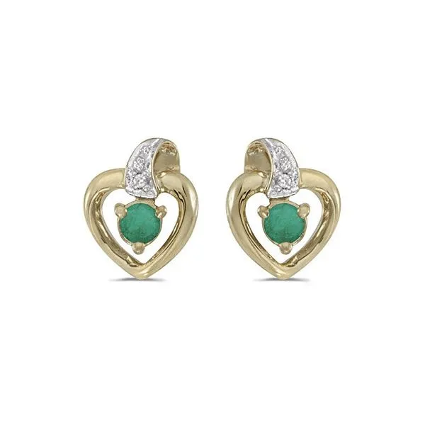 9ct gold clearance emerald earrings