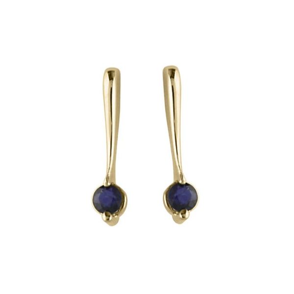 14K Yellow Gold Sapphire Drop Earrings Marks of Design Shelton, CT