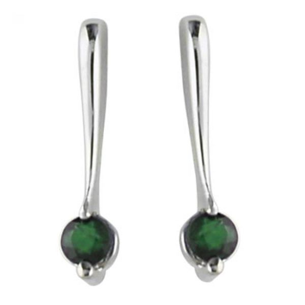 14K White Gold Emerald Drop Earrings Jones Jeweler Celina, OH