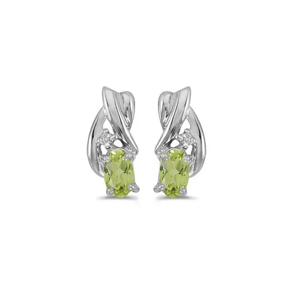 Peridots & Diamonds Platinum Earrings