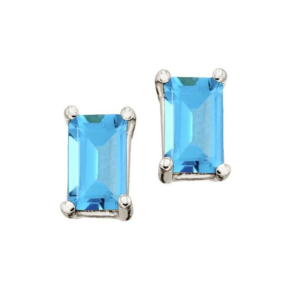 14K White Gold 5x3 Emerald Cut Blue Topaz Earrings Lake Oswego Jewelers Lake Oswego, OR