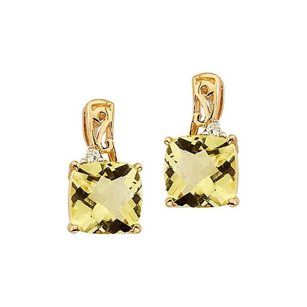 14K Yellow Lemon Quartz and Diamond Filigree Earrings Jimmy Smith Jewelers Decatur, AL