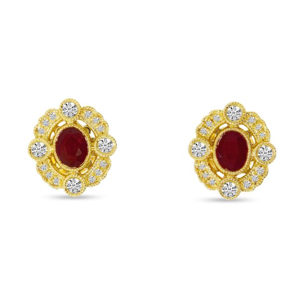 14K Yellow Gold Small Oval Ruby Earrings Jimmy Smith Jewelers Decatur, AL