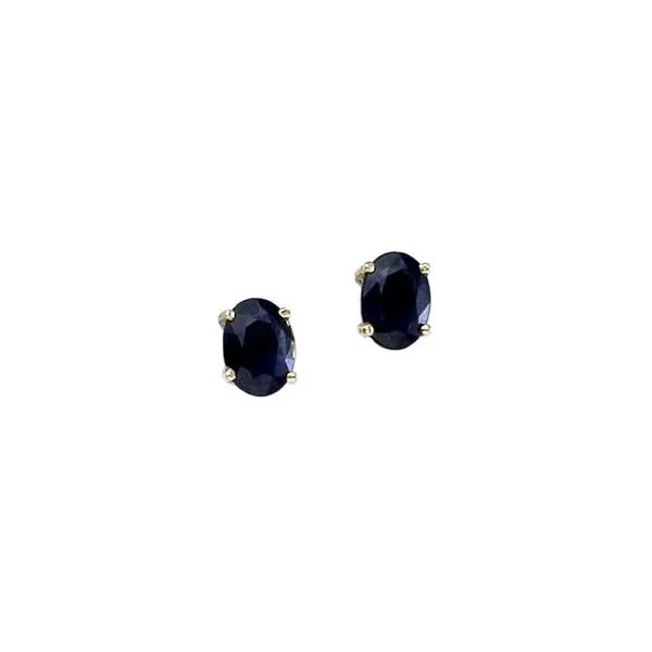 14k Yellow Gold Oval Sapphire Earrings