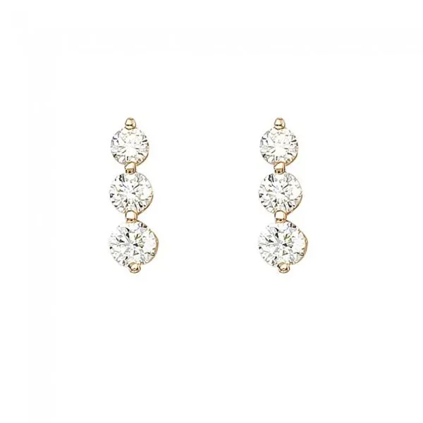 Diamond 3 stone earrings Outlet
