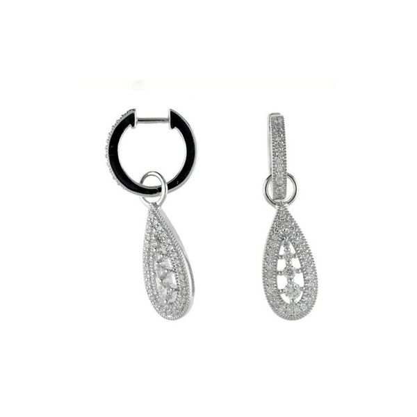 14K White Gold Antique Teardrop Diamond Earrings Moseley Diamond Showcase Inc Columbia, SC