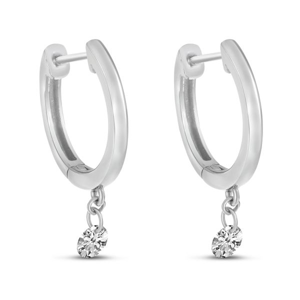 14K White Gold Diamond Dashing Diamonds Earrings Image 2 Lake Oswego Jewelers Lake Oswego, OR