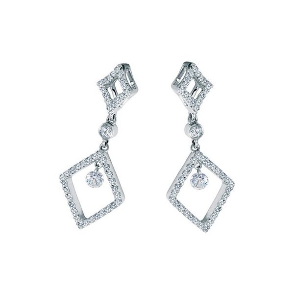 14K White Gold Diamond Dashing Diamonds Earrings Karen's Jewelers Oak Ridge, TN