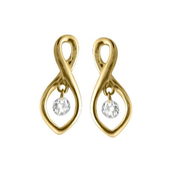 14K Yellow Gold Diamond Dashing Diamonds Earrings Adler's Diamonds Saint Louis, MO