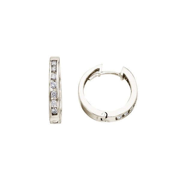 14K White Gold 0.54 Ct Diamond Hoop Earrings LeeBrant Jewelry & Watch Co Sandy Springs, GA