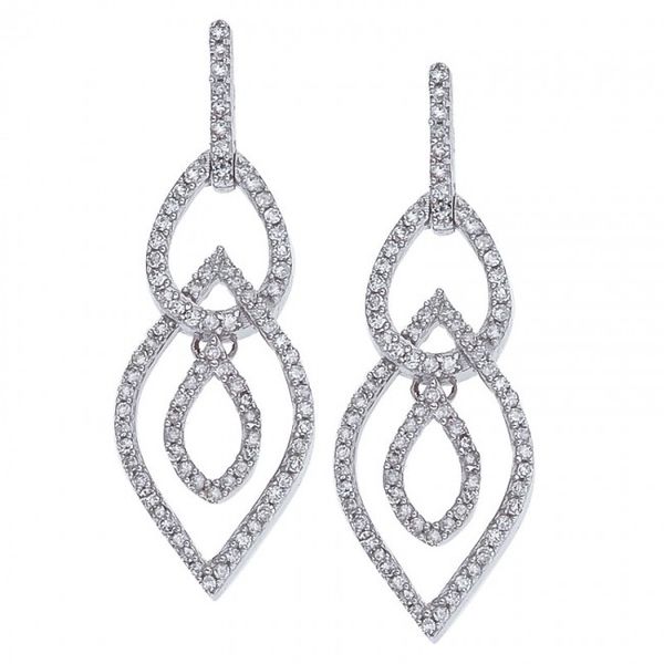 14K White Gold .47 Ct Diamond Teardrop Fashion Earrings Karen's Jewelers Oak Ridge, TN