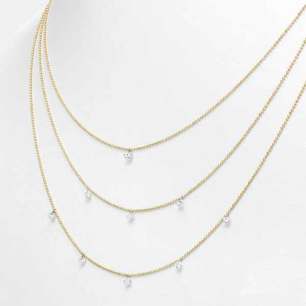 ALOR Double Layered Chain Necklace with 14kt White Gold & Diamonds