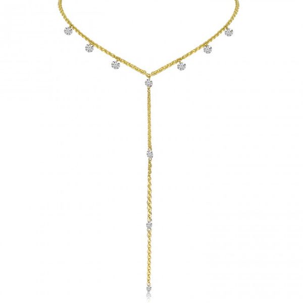 14K Yellow Gold Pierced Diamond ^Y^ Dashing Diamond Lariat Necklace LeeBrant Jewelry & Watch Co Sandy Springs, GA