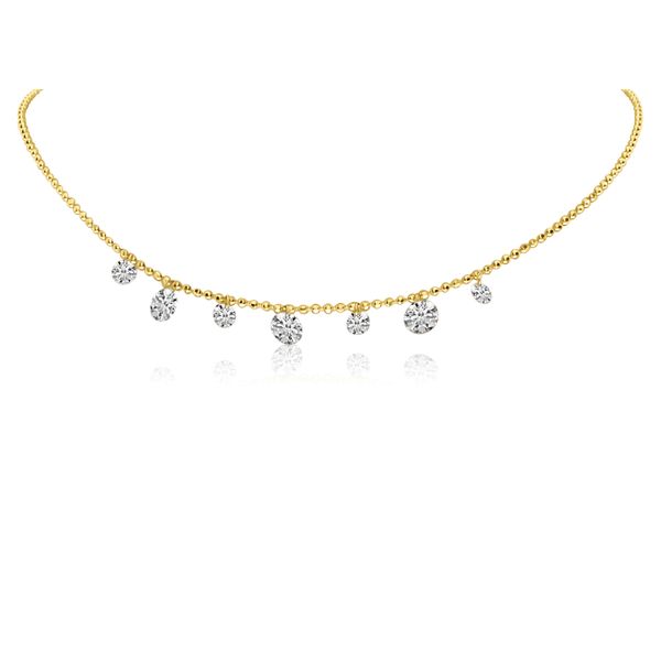 14K Yellow Gold Dashing Diamond 7 stone Diamond By the Yard Necklace Glatz Jewelry Aliquippa, PA