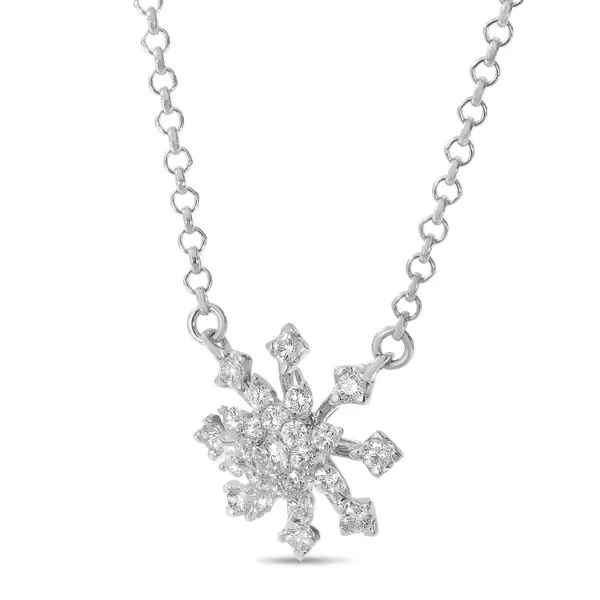 White gold diamond snowflake pendant Clearance