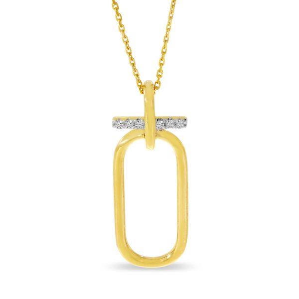 14K Yellow Gold Diamond Wire Paperclip Pendant LeeBrant Jewelry & Watch Co Sandy Springs, GA