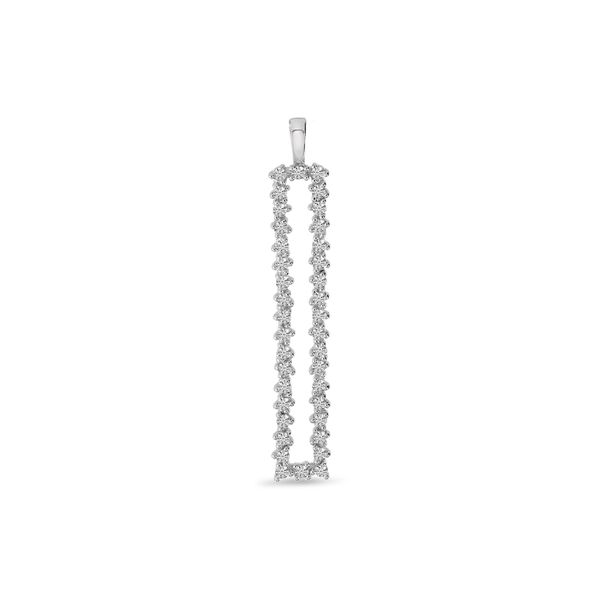 14K White Gold Diamond Long Rectangle Scattered Pendant Image 2 Glatz Jewelry Aliquippa, PA
