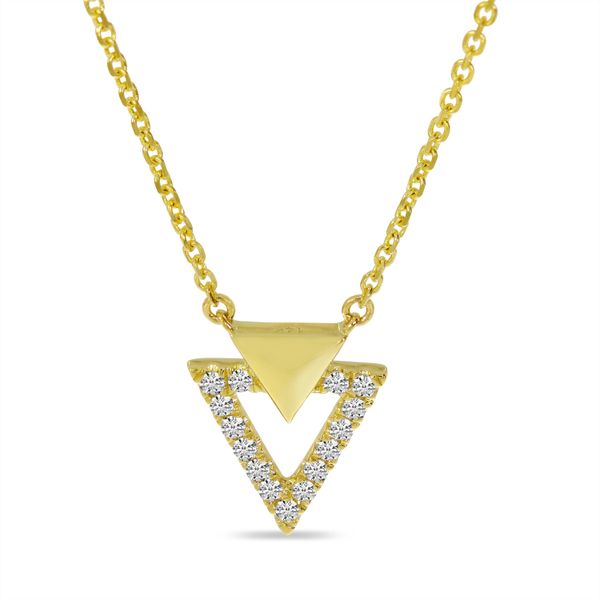 14K Yellow Gold Diamond Double Triangle Necklace Glatz Jewelry Aliquippa, PA