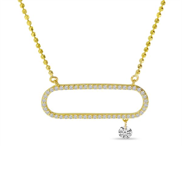 14K Yellow Gold Dashing Diamond Open Paperclip Necklace Lake Oswego Jewelers Lake Oswego, OR