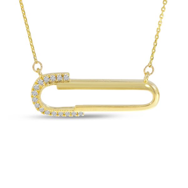 14K Yellow Gold Paper Clip Diamond Necklace LeeBrant Jewelry & Watch Co Sandy Springs, GA