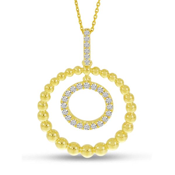 14K Yellow Gold Beaded Sphere Dangle Pendant Priddy Jewelers Elizabethtown, KY