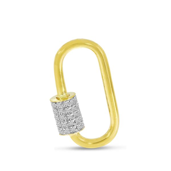 14K Yellow Gold Diamond Padlock Pendant