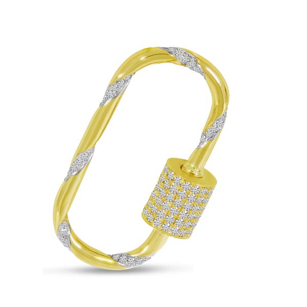 14K Yellow Gold Diamond Swirl Lock Pendant Priddy Jewelers Elizabethtown, KY