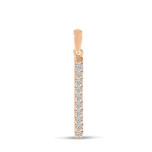 14K Rose Gold Diamond Bar Pendant Priddy Jewelers Elizabethtown, KY