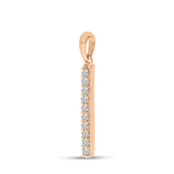 14K Rose Gold Diamond Bar Pendant Image 2 Clater Jewelers Louisville, KY
