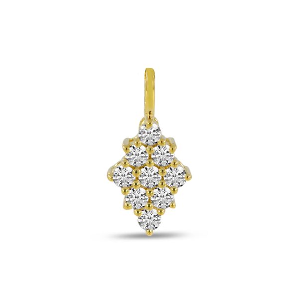 14K Yellow Gold Diamond Shape Clustaire Pendant Karen's Jewelers Oak Ridge, TN