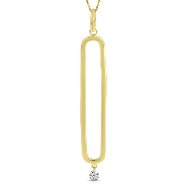 14K Yellow Gold Dashing Diamonds Elongated Pendant Image 3 Karen's Jewelers Oak Ridge, TN
