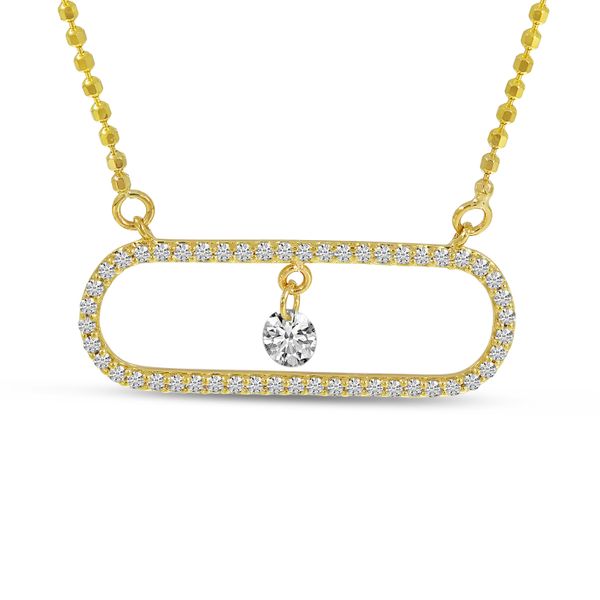 14K Yellow Gold Dashing Diamond Center Paperclip Necklace David Mann, Jeweler Geneseo, NY