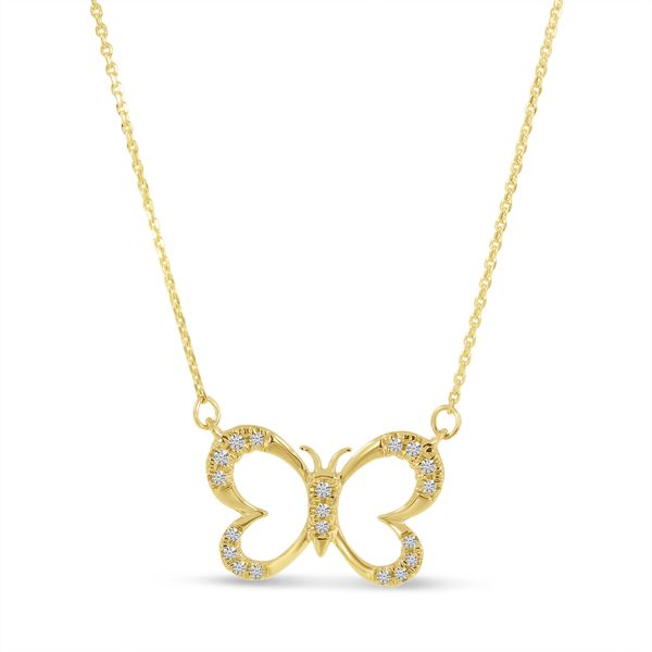 Rose Gold Diamond Butterfly Necklace | Dunkin's Diamonds