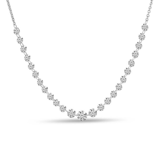14K White Gold Dashing Diamond Graduated Necklace Glatz Jewelry Aliquippa, PA
