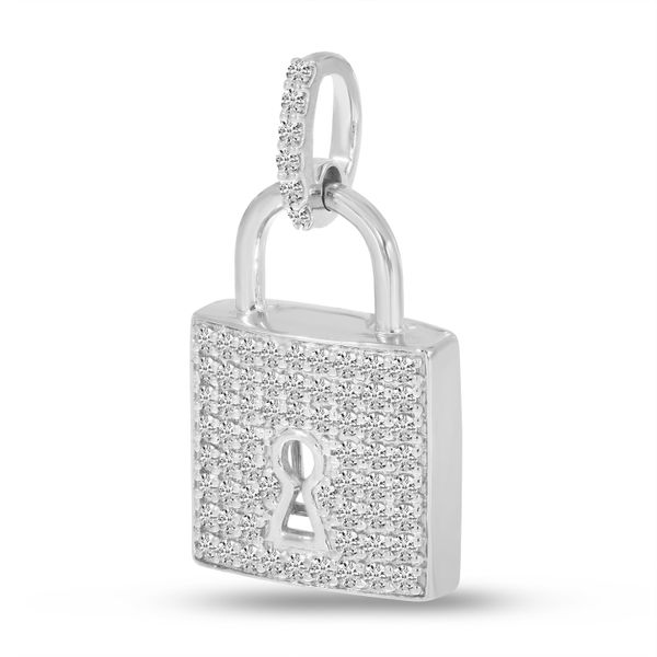 white gold diamond padlock