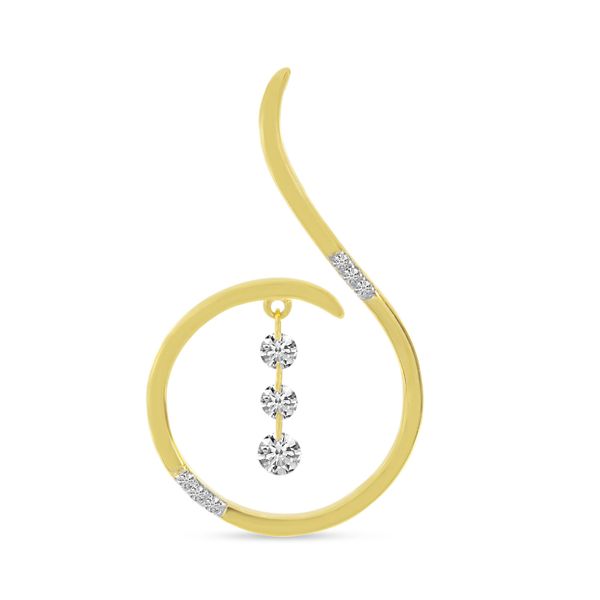 14K Yellow Gold Dashing Diamond Swirl Pendant David Mann, Jeweler Geneseo, NY