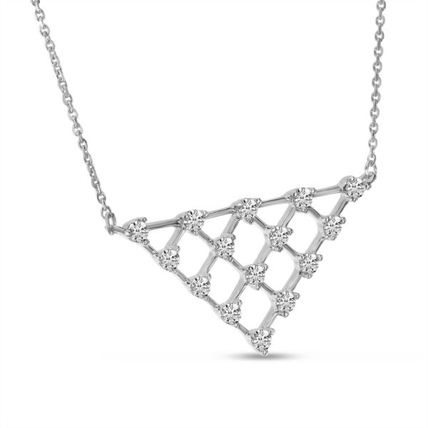 Triangle Diamond Pendant with Halo – Ziva Jewels
